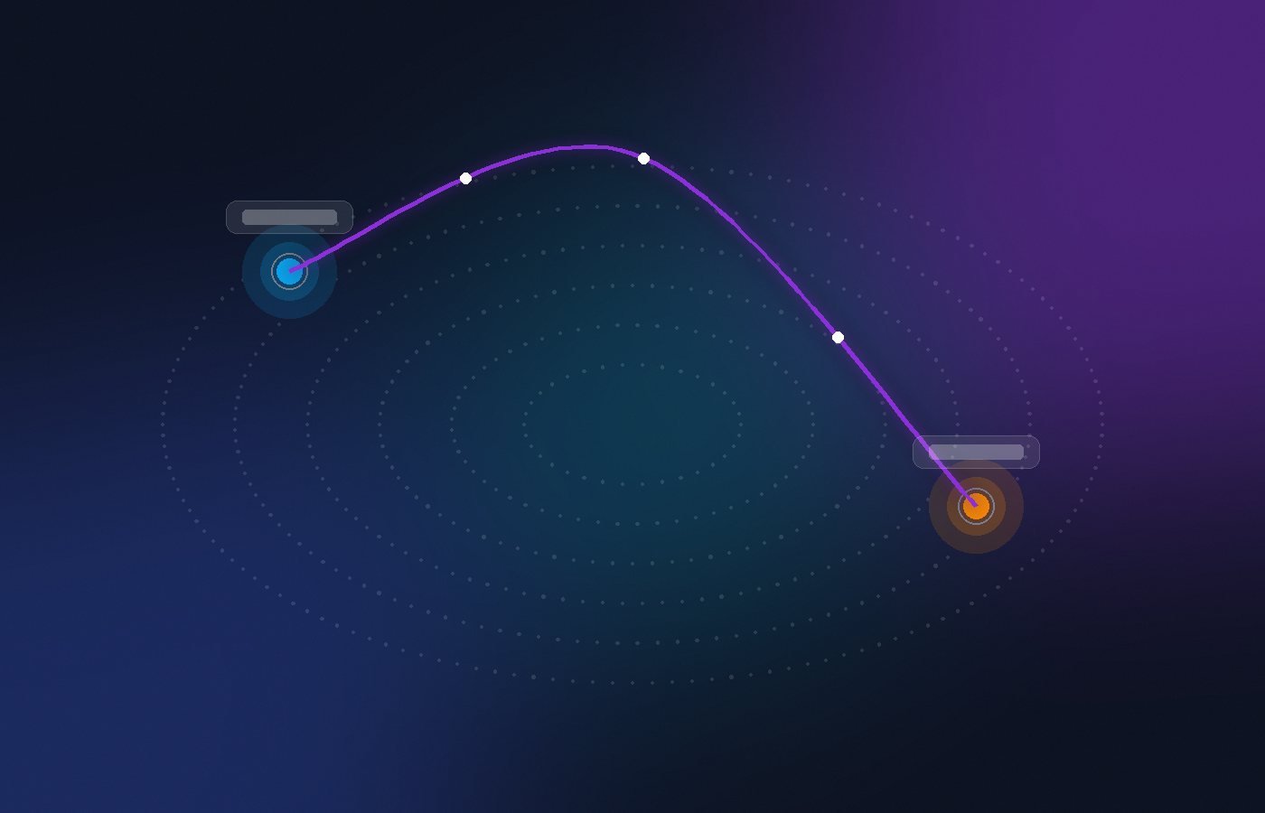 Illustration of a glowing connection arc between the USA and India