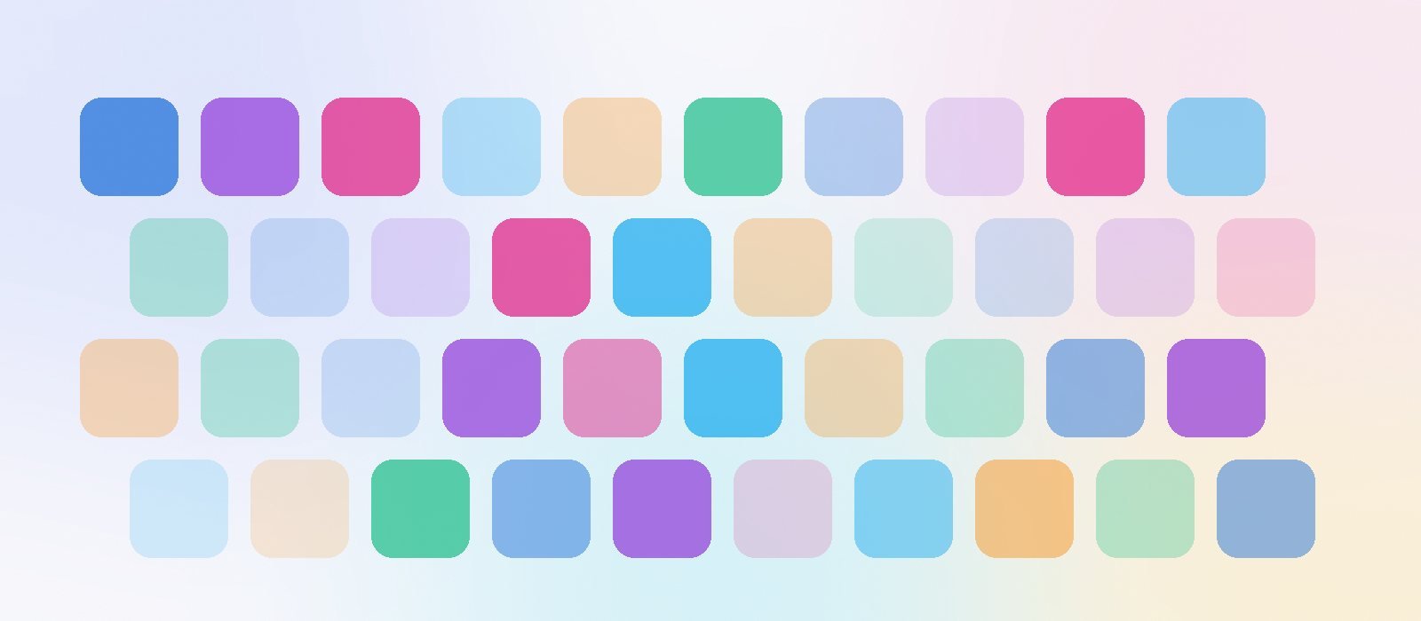 Colorful mosaic of tiles representing different industries